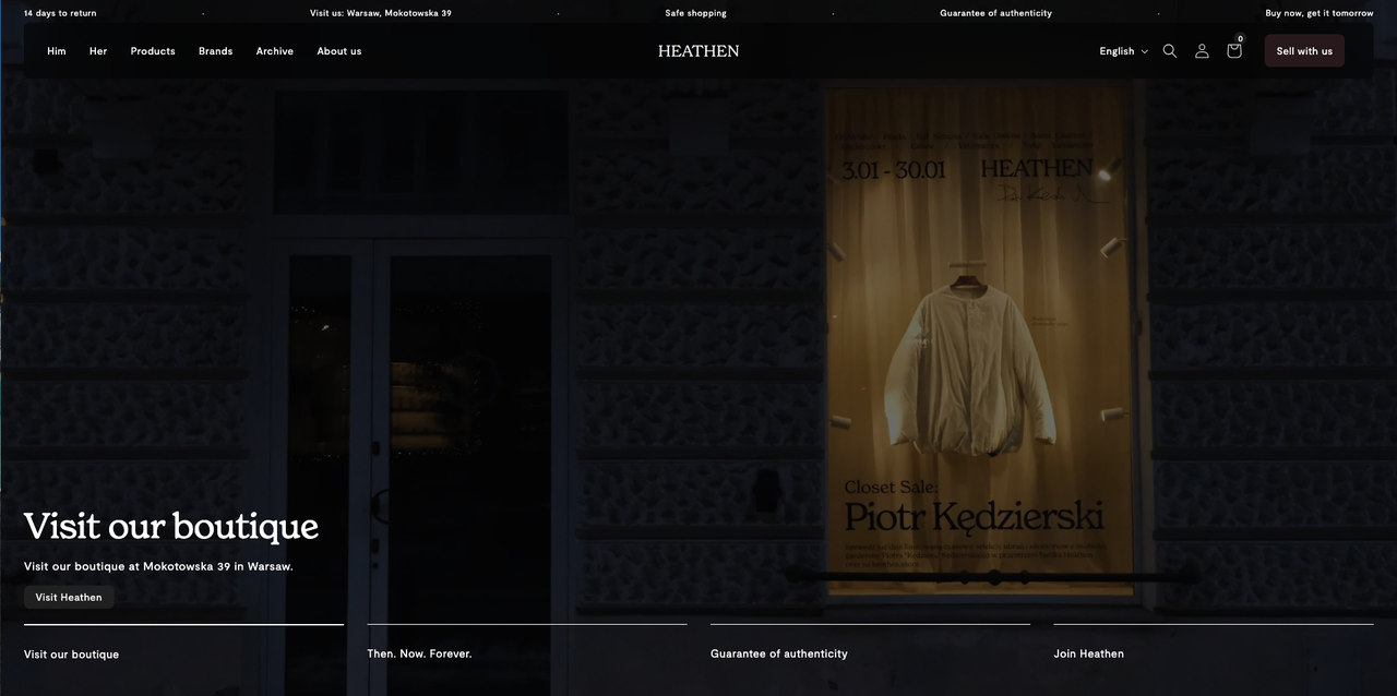 Heathen Shopify storefront after Magento migration
